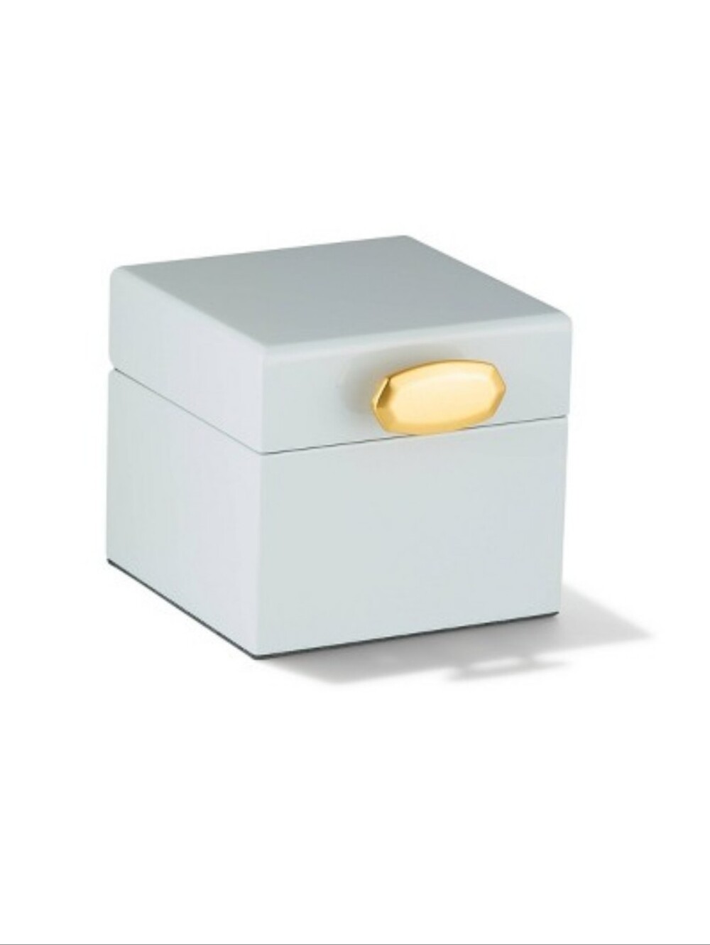 New! Y2K Kendra Scott Modern Gray Small Compact Wooden Jewelry Box Golden Accent